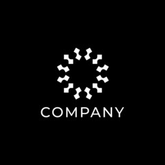 abstract tech rotation flat logo
