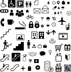 使いやすいシンプルなピクトグラムのセット