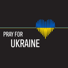 Pray for Ukraine, Ukraine flag praying concept vector illustration. Pray For Ukraine's peace. Save Ukraine from Russia.