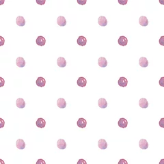 Tapeten Seamless watercolor pattern with polka dots on white background © MyLittleMeow