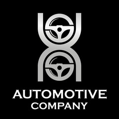 Letter x with steering wheel logo template illustration. suitable for automotive