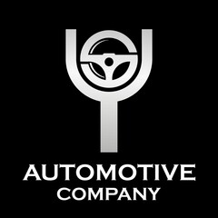 Letter y with steering wheel logo template illustration. suitable for automotive