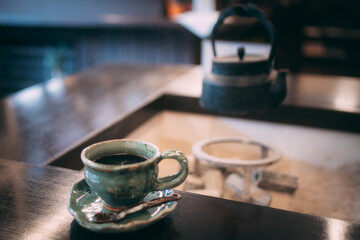 cup of coffee on the table