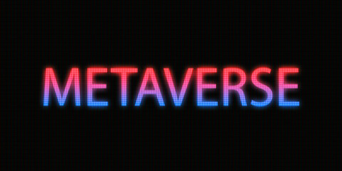 Metaverse glowing neon text. New technology, futuristic concept.