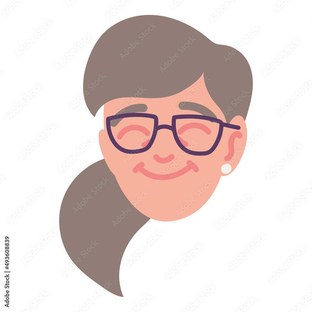 Canvas Prints happy senior woman face