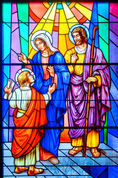 Young Jesus Christ with Mary and Joseph.