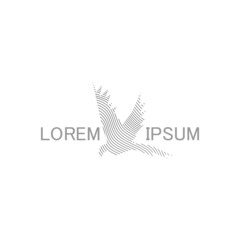 line design parrot silhouette.Hand drawn minimalism style vector illustration