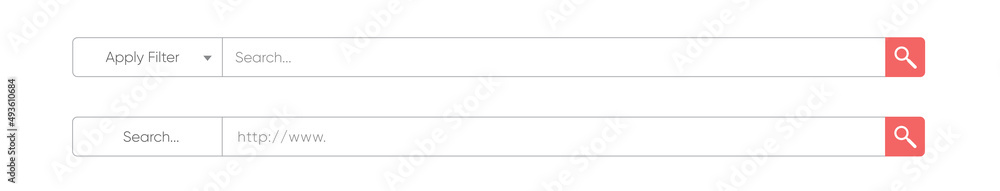 Poster set of search form templates for websites. search bar for ui, design and web site. search address an