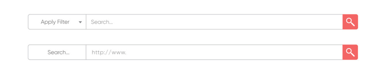 Set of search form templates for websites. Search Bar for ui, design and web site. Search Address and navigation bar icon