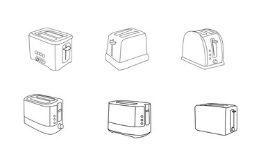 toaster vector illustration design. Toasted bread slices and toaster vectors. Toaster icon. Outline toaster vector icon for web design isolated on white background