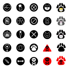 Collection of the vet clinic, simple line veterinary medicine icons	