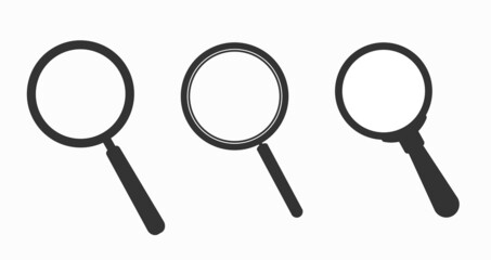 Set of magnifying glass icons. Magnifier sign set. Search icon Concept for finding people to work.