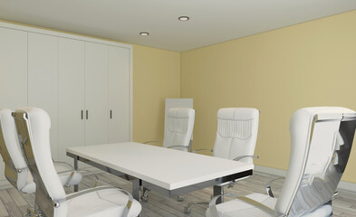 Modern office Cabinet.  3D rendering.   Meeting room