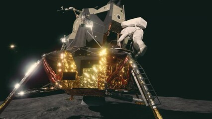  Astronaut landing on the moon. 