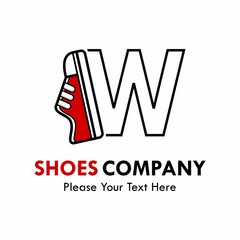 Letter w with shoes logo template illustration. suitable for brand, identity, emblem, label or shoes shop