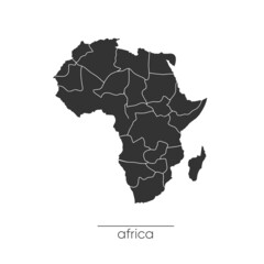 Africa map. Monochrome Africa continent icon. Vector