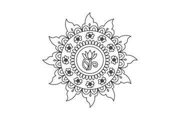 mandala design vector, mandala outline line drawing 