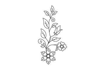 floral outline design, flower vector elements line drawing