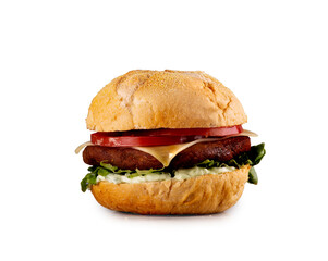 veggie burger isolated in white background