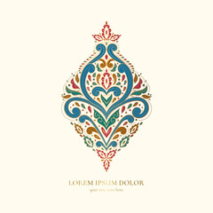 Luxury pattern on a white background. Vector mandala template. Golden design elements. Traditional Turkish, Indian motifs. Great for fabric and textile, wallpaper, packaging or any desired idea.