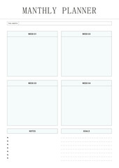 Monthly Planner Templates sheet.