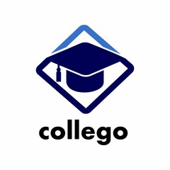 Education Logo Template. Modern education vector logo with students hat. This logo is suitable for school, students, brain, graduate, brain, thinking