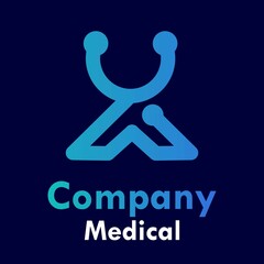 Letter x with stethoscope logo template illustration