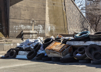 Barricades on the streets of Kyiv