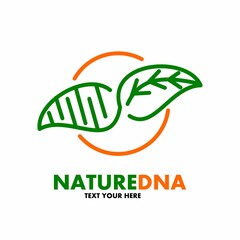 Nature DNA vector logo template. This design uses leaf and dna chromosome symbol. Suitable for genetic research