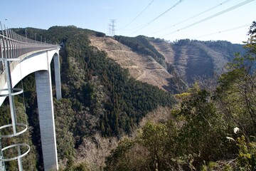 Bungee jumping from Shintabisoko Bridge in Gifu.