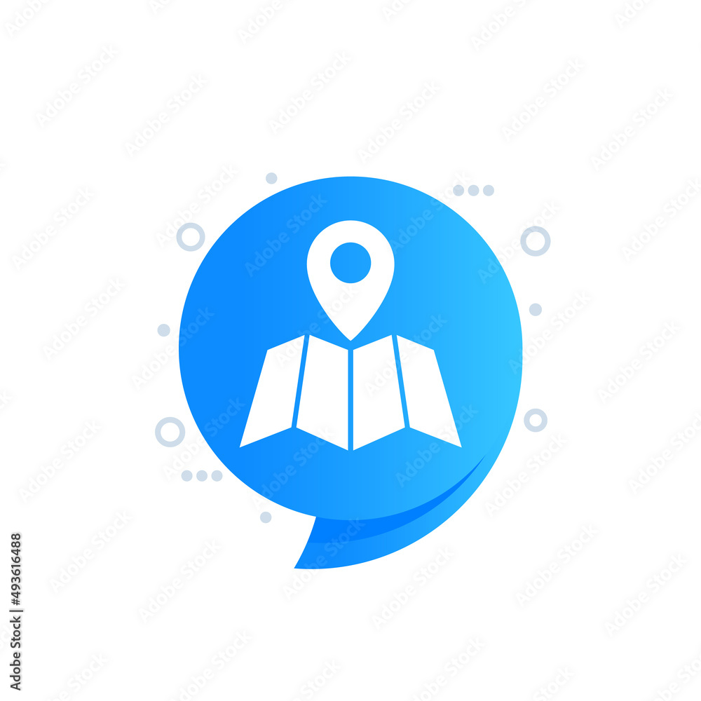 Poster map vector icon for web