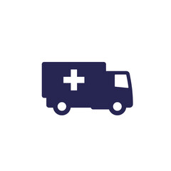humanitarian aid icon with a truck - obrazy, fototapety, plakaty