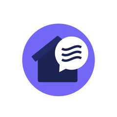 indoor air quality icon, flat vector