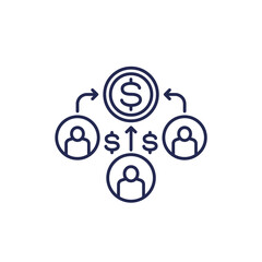 mutual fund line icon, vector
