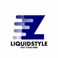 Fast or move letter Z vector logo template with modern liquid style.