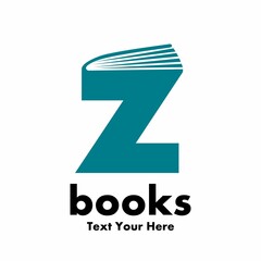 book z letter vector logo template. This design use font symbol suitable for education - obrazy, fototapety, plakaty