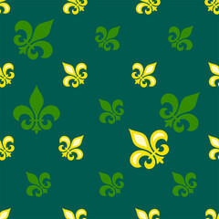 Fleur De Lis Seamless Pattern, Fleur-De-Lys Or Flower-De-Luce, The Decorative Stylized Lily