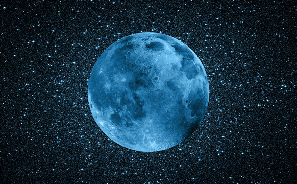 Full  Moon in the space "Elements of this image furnished by NASA "