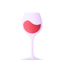 3D Wine glass isolated on white background. Can be used for many purposes.