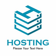 h Letter vector template logo with  hosting symbol. This logo is creative and can be used for network, system, technology, website, database, computing, app etc