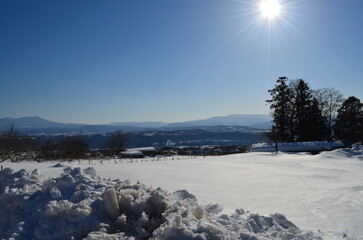 日本の冬の田舎風景