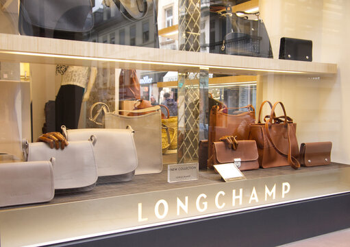 Longchamp handbags window display