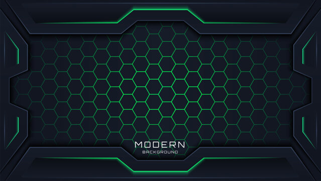Modern futuristic background light green hexagon