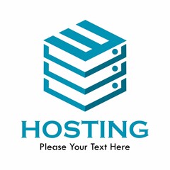w Letter vector template logo with  hosting symbol. This logo is creative and can be used for network, system, technology, website, database, computing, app etc