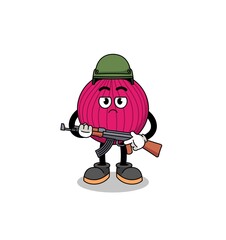 Cartoon of onion red soldier