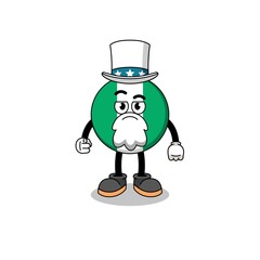 Illustration of nigeria flag cartoon with i want you gesture