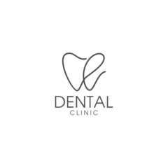 line art letter E dental logo