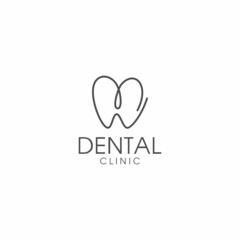 Obraz premium letter M dental line art logo design