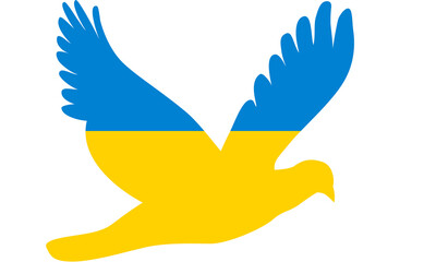 Ukrainian flag dove of peace