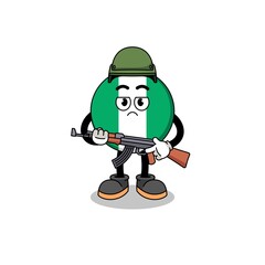 Cartoon of nigeria flag soldier